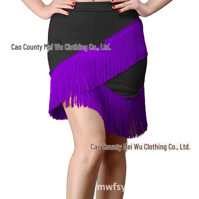 Adult Tassel Irregular Mini Skirt for Latin Dance Performance