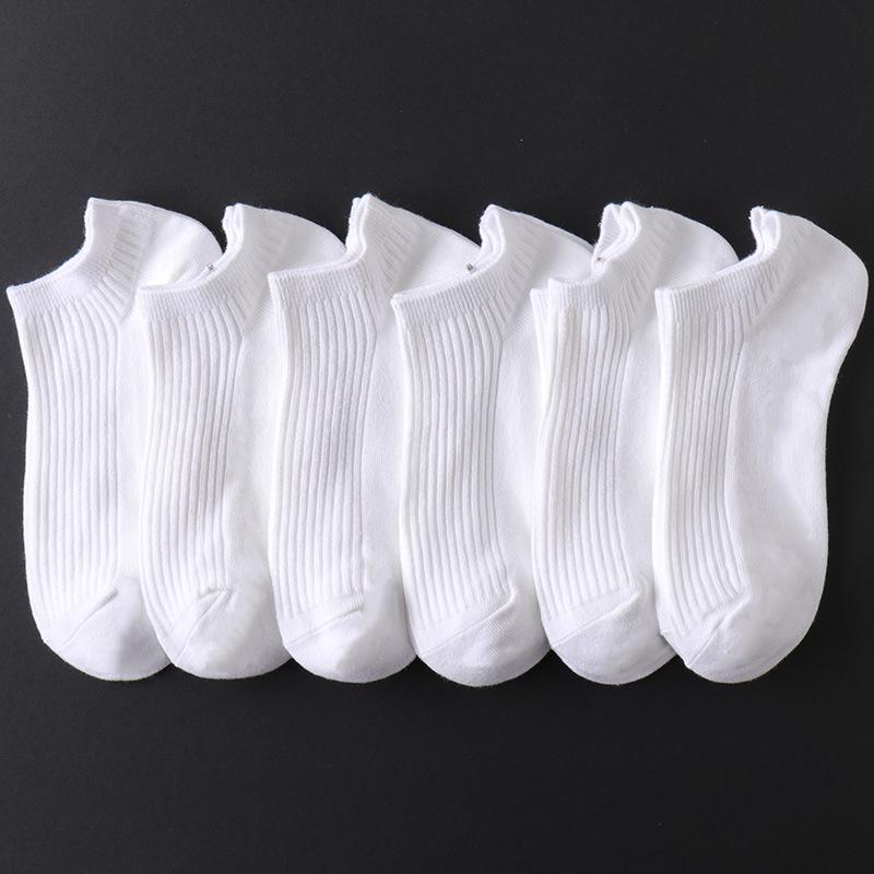 Unisex atmungsaktive Baumwoll-Knöchelsocken mit niedrigem Bund - Weiß & Schwarz Dünne Socken für Sommersport