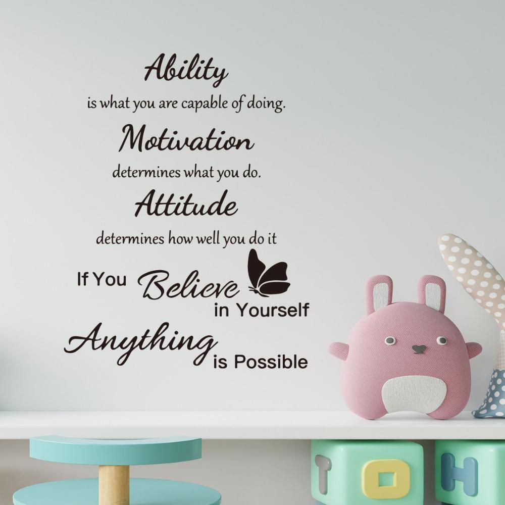 Room Wall Decor Wall Art Sticker Motivational Wall Decal Inspirational Quotes Modern Wall Decals