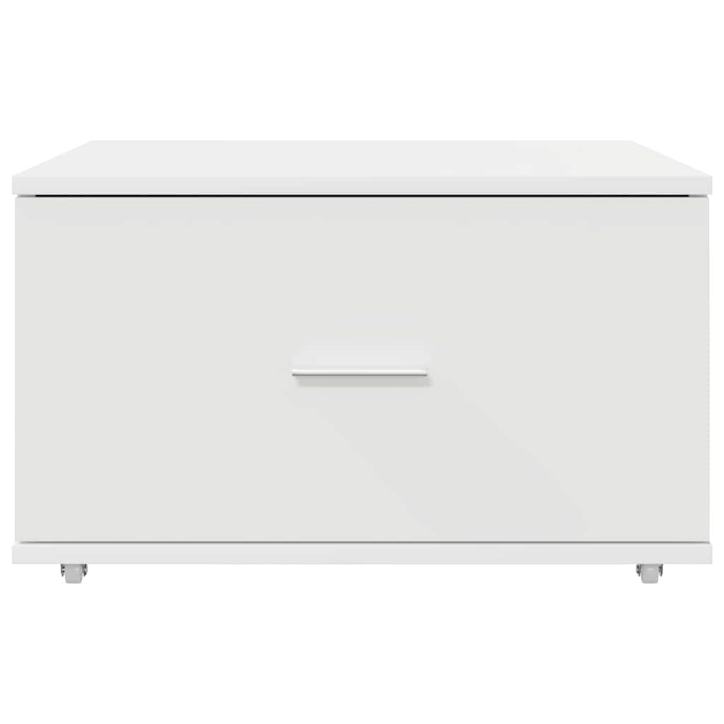 Weißer Schubladenschrank mit Rädern 55 x 45 x 31 cm