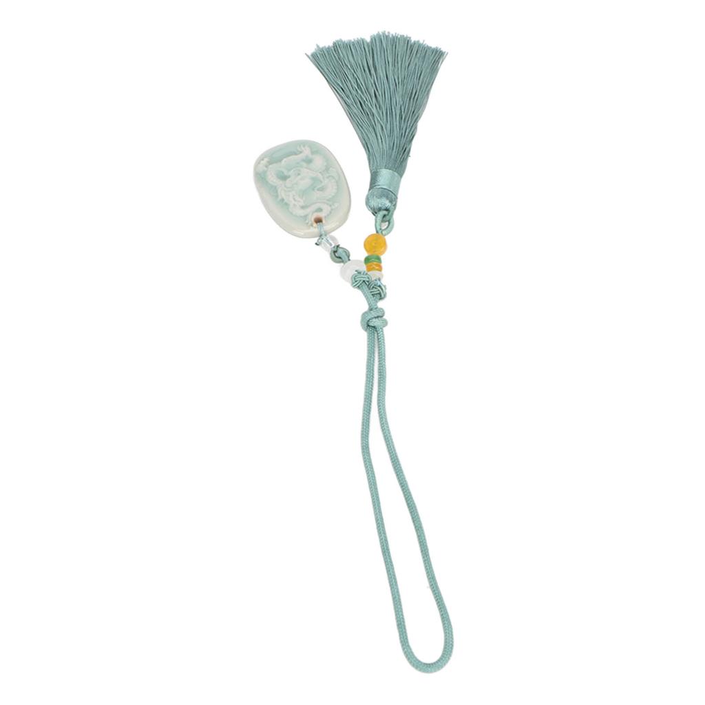 Tassel Pendant Chinese Zodiac Pattern DIY Porcelain Beads Light Weight Elegant Style Decorative