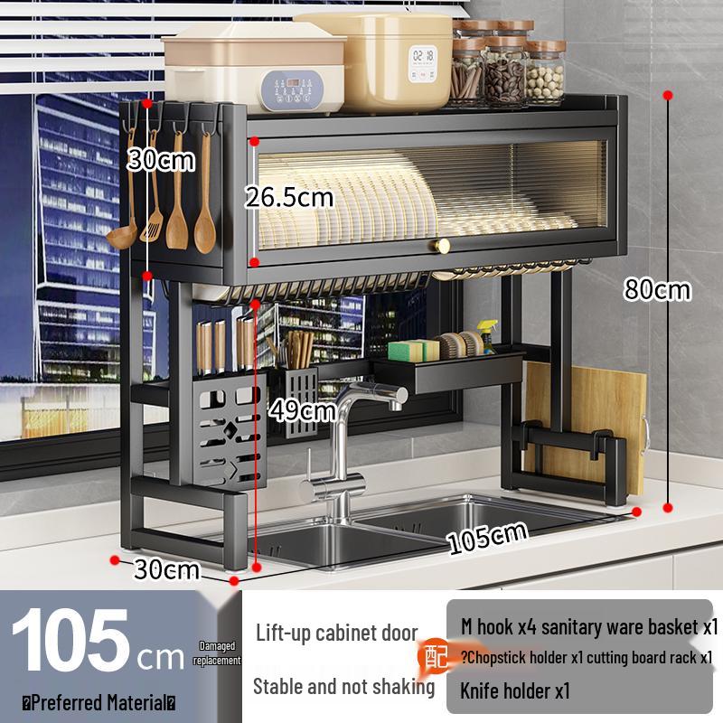 Wielofunkcyjny stojak na naczynia kuchenne: Pyłoszczelny organizer na blat do przechowywania misek, talerzy i ociekarek.