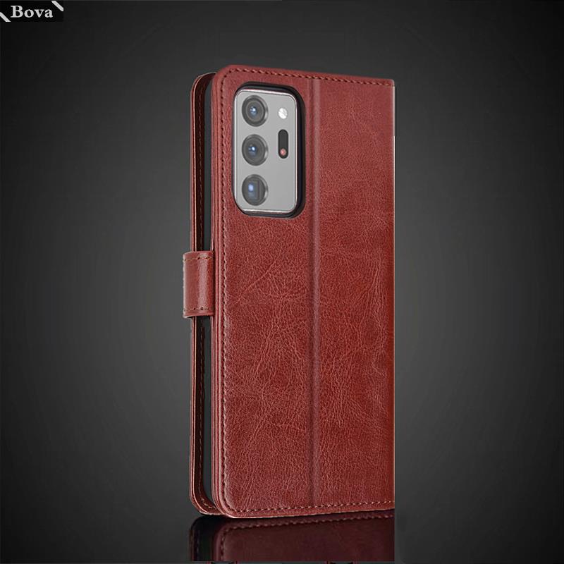 Card Holder Leather Case for Samsung Galaxy Note20 / Note 20 Ultra 5G Pu Leather Flip Cover Retro Wallet Case Fundas Coque