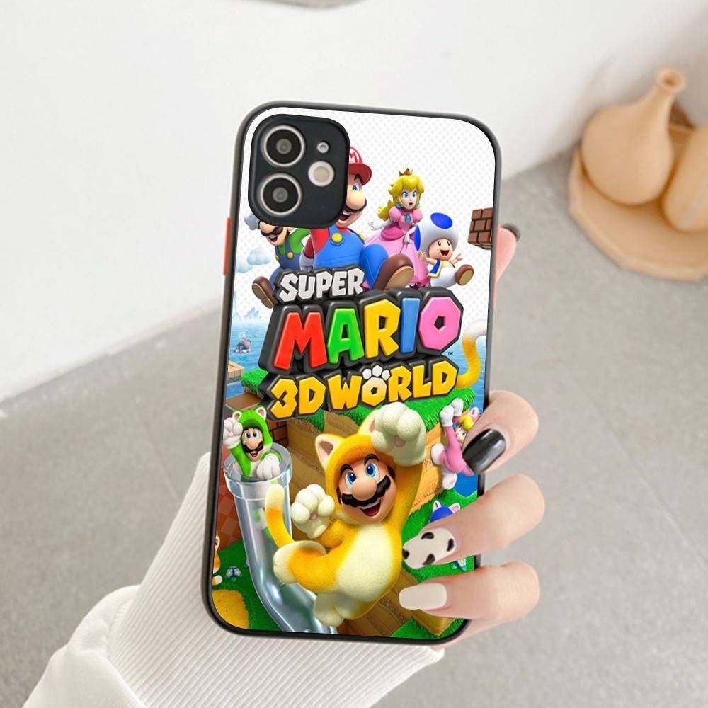 Hot Games Super Marioes Phone Case for iPhone 14 11 12 13 Mini Pro Max 8 7 Plus X XR XS MAX Translucent Matte Cover