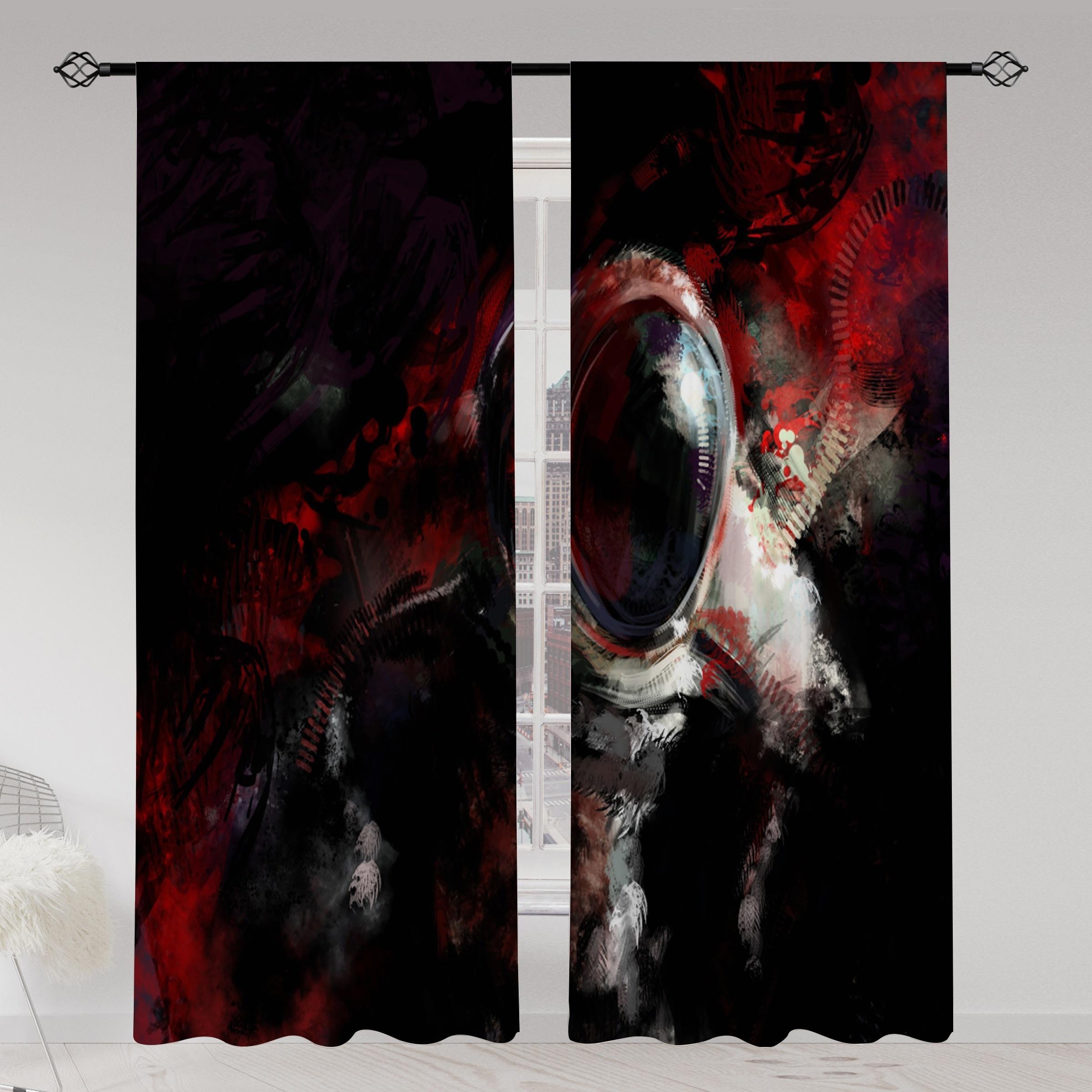 

Two Panels Curtains Brilliant Galaxy Starry Sky Planet Astronaut 3d Digital Printed Curtains Grommet Top Pattern Style For Living Space Drape 2x60Wx50H(CM)&Grommet Top