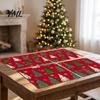 Holiday Party Supplies 4Pcs Christmas Linen Placemat Set, Cartoon Snowman Gingerbread Gnome Table Pattern Placemats Mat, Heat Resistant Place Mat for