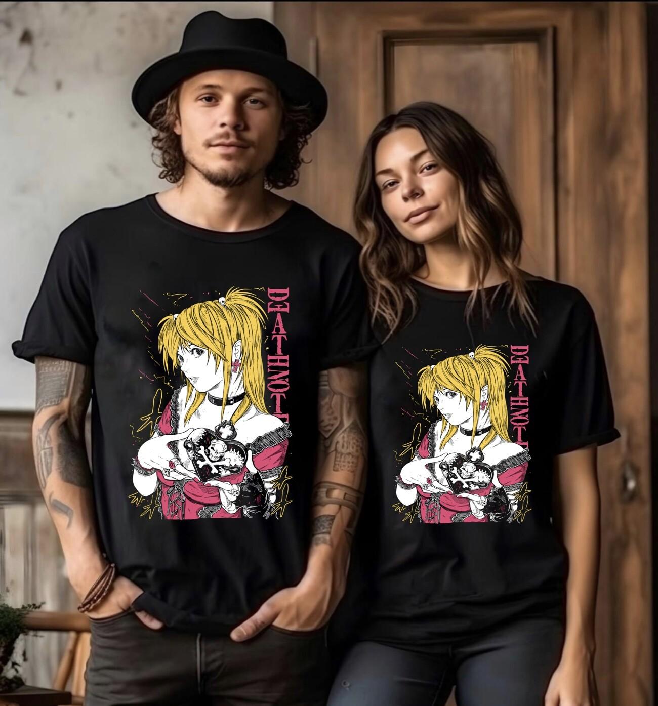 Death Note T-Shirt Mens Womens Tees Top Ryuk Silhouette Manga Comic Book Anime Silhouette Misa Amane XL