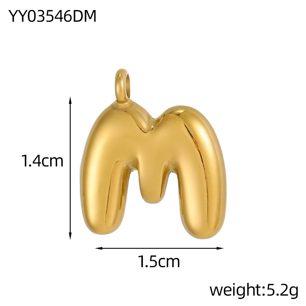 CARLIDANA Stainless Steel Gold Plated Alphabet 26 Letters Name Jewelry Mini Minimalist Bubble Initial Pendants for Necklace DIY