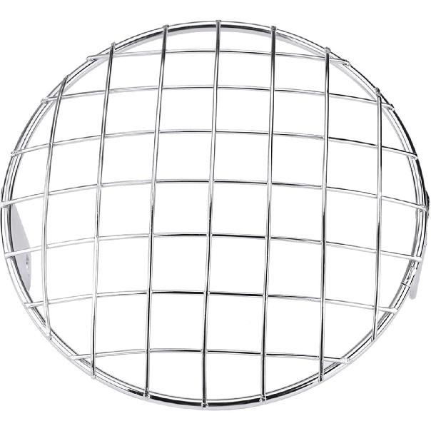 For Motorcycle, 7 Inch Headlight Mesh Grille Side Mount, Universal Cafe Racer Mask, Silver Headlight Lamp Cover, Motorcycle Headlight Cover