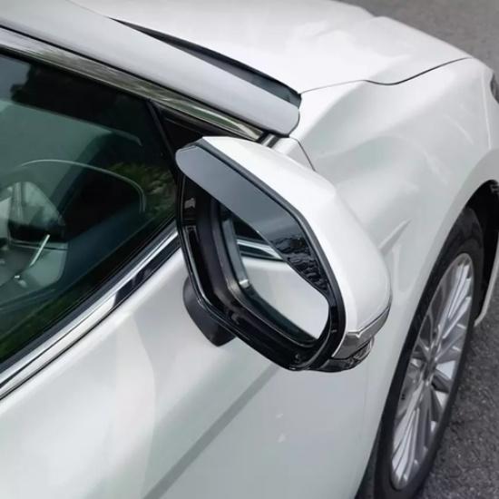 For Toyota Corolla -2025 Bright Black Mirror Rain Eyebrow Trim 2pcs