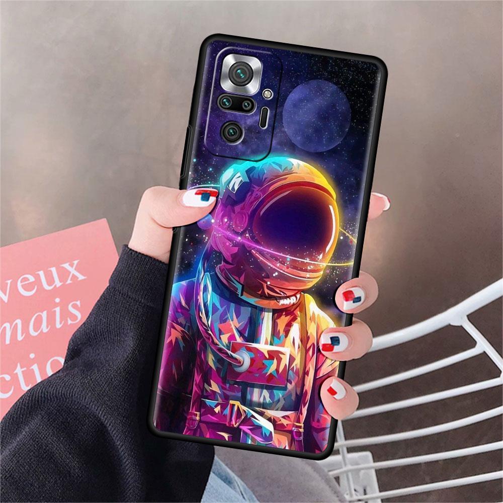Hülle für Xiaomi Redmi Note 10 9 11 Pro Weiche Handyhülle 10S 9S K40 8 9A 9C 9T 7 10C 8T Silikonhülle Universum Cooler Astronaut
