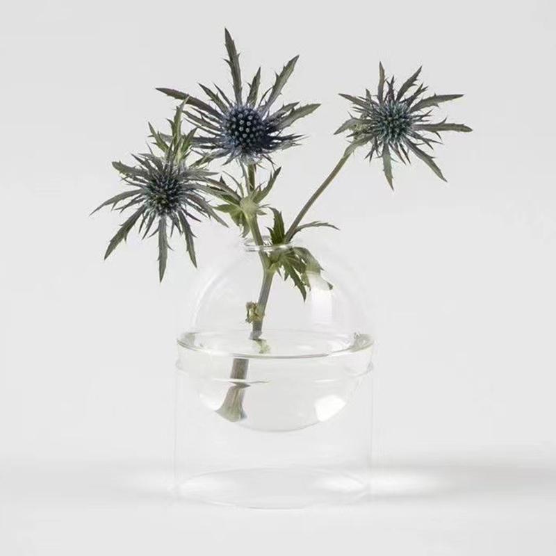 Flower Table Vase Round Glass Vase Terrarium Arrangement Container Decorative Vase