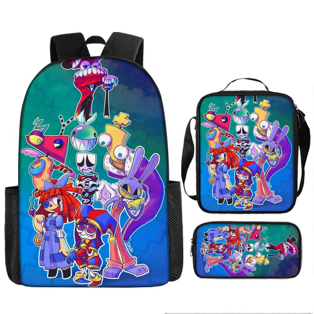 Magic Digital Circus Schultasche Grundschule 3.-4.-5. Klasse Leichtgewicht Großes Fassungsvermögen Rückenschutz Cartoon Anime Rucksack