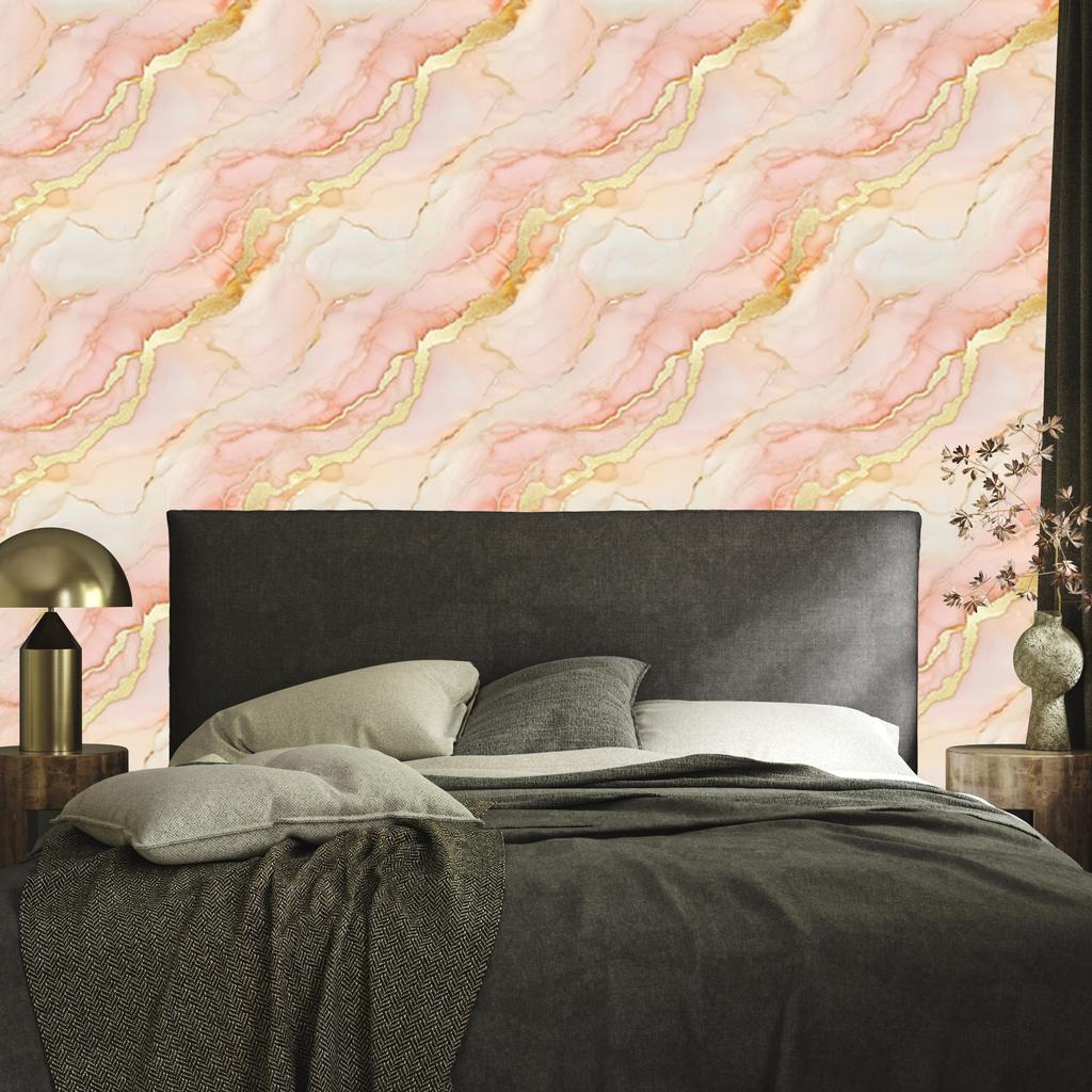Ink wallpaper cream, peach, light gray and white 50x1000