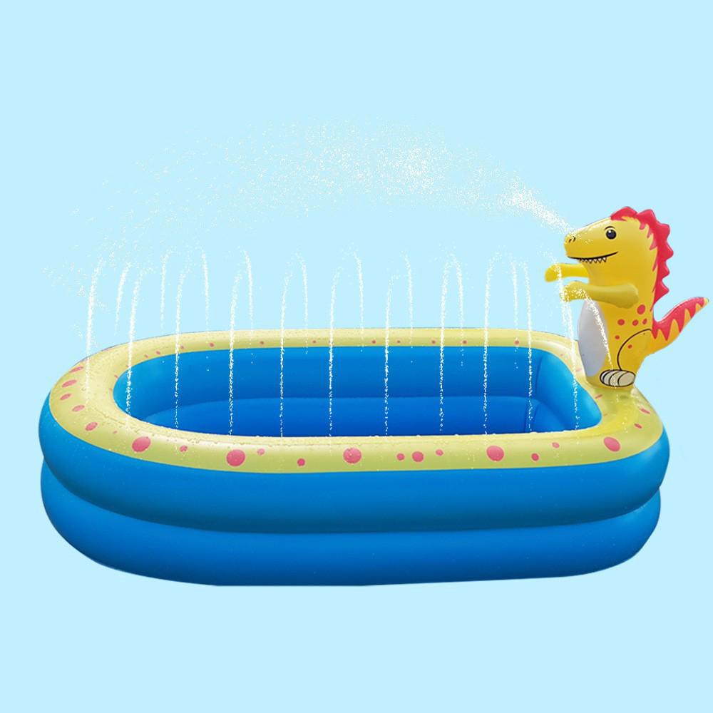 Aufblasbarer Dinosaurier-Planschbecken für Kinder - Sommer-Wasserspaß im Freien und Babyschwimmspaß