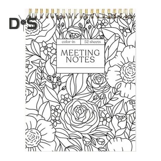 

Раскрашиваемый спиральный блокнот и ежедневник Заметки о встречах Раскраска Цветочный журнал Органайзер для расписания задач Контрольный список дел I