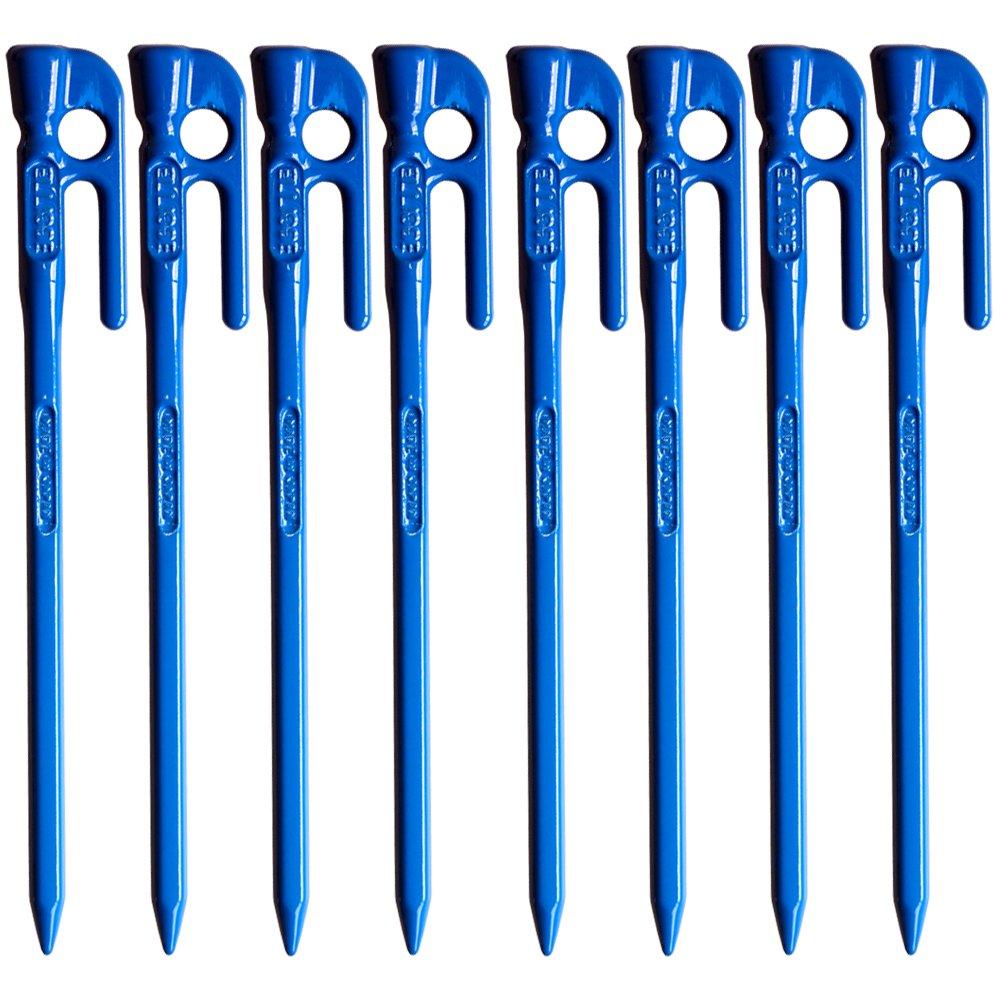 

ELLISSE Forged Tent Pegs, ELLISSE Stakes, 18cm, Blue Powder Coating, MK-180BL, MADE IN JAPAN (Set of 8)