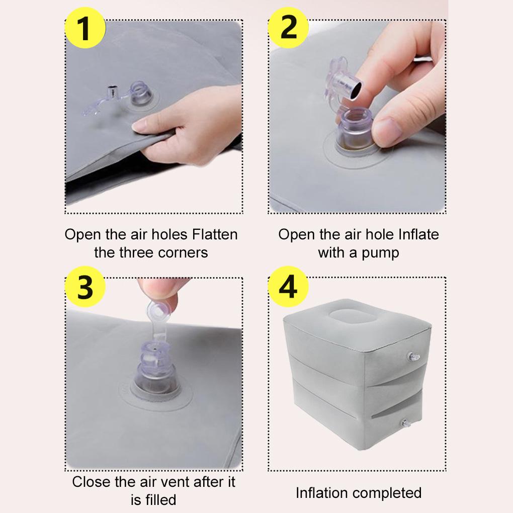 Inflatable Travel Pillow Plant Velvet Foot Pads Comfortable And Durable Inflatable Foot Cushion