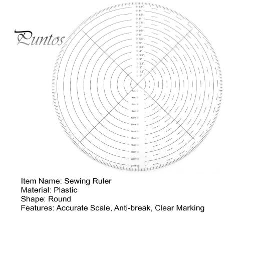 Ruler 10 Inch Clear Marking Accurate Scale Sewing Acrylic Drawing Finder Circular Plastic Template Center Measuring Tools Round