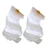 2Pack Belly Dance Long Silk Fan Veil Chinese Stage Props White