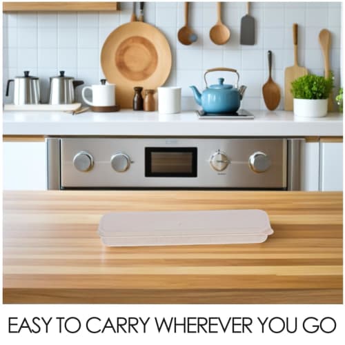 Ciieeo Portable Cutlery Box, Lightweight Travel Dish Storage Case with Spoon and Chopstick Organizer, Multi-Purpose Plastic Tableware Organizer