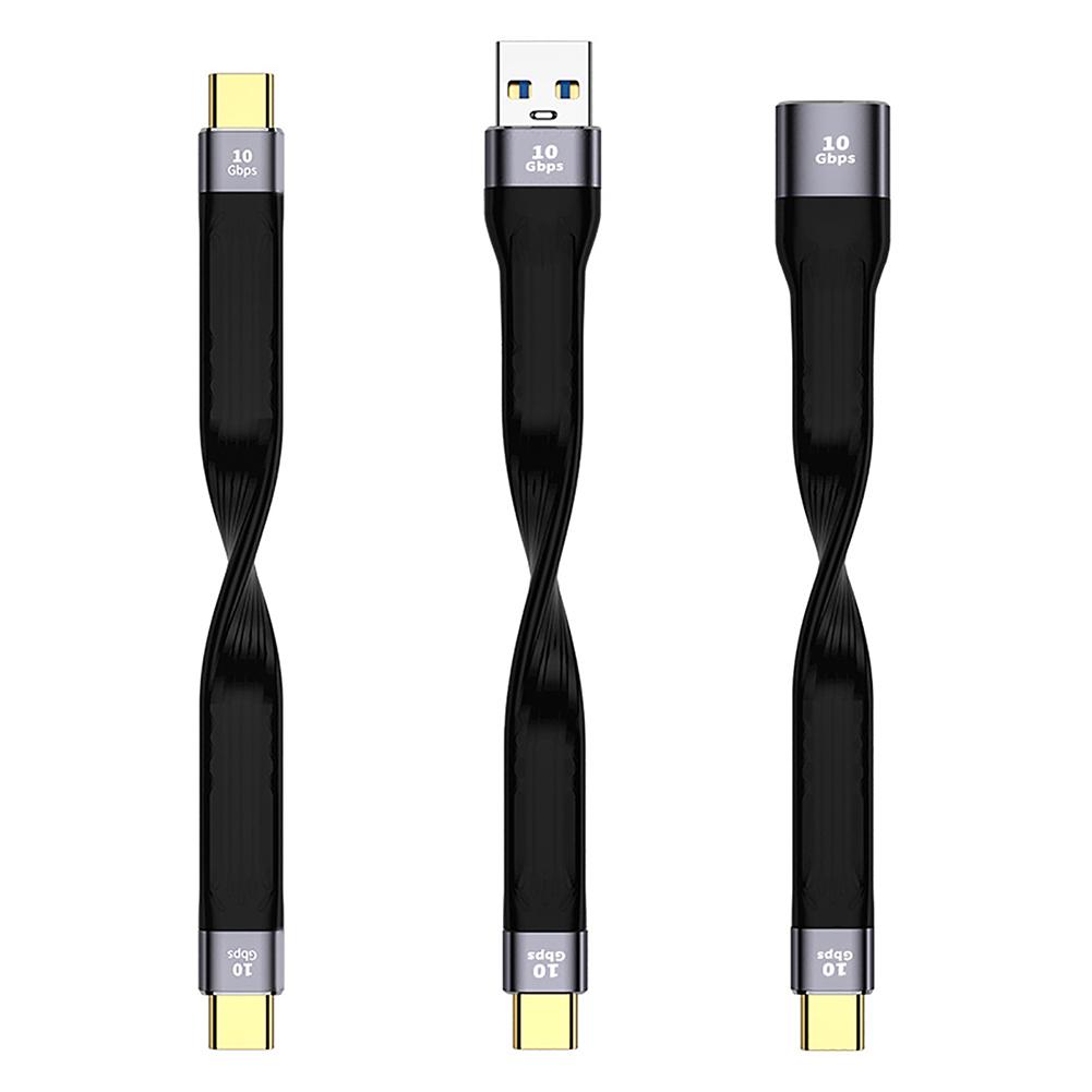 Flexible  Data  Charging  Cable Type-c Male-to-male / Usb Male To Type-c Male / Usb Female To Type-c Male Short-line High-speed 10g Fast Charging