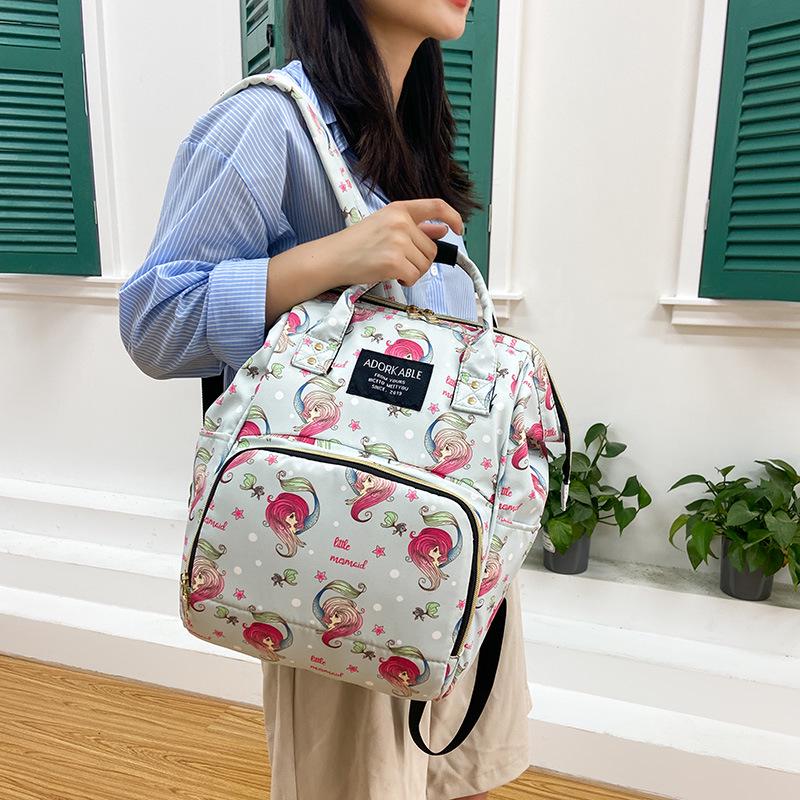 2025 Stylowy Nadruk Duża Pojemność Podwójny Plecak i Torba na Ramię dla Mam