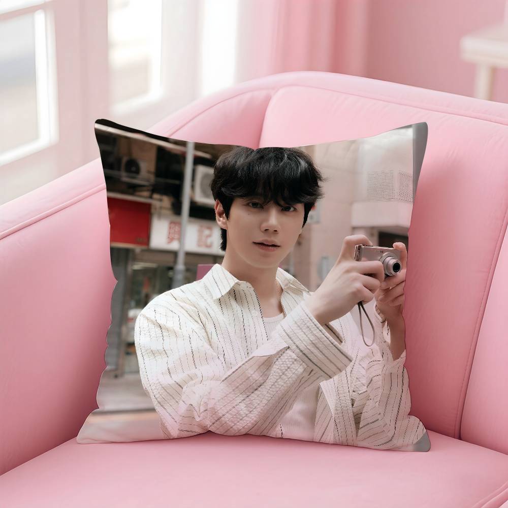 Kpop Style Hot Singer Lee J-Jun Young Pillow Case Anti-Dustmite Pillowcase Invisible Zipper Silky Short Plush Sofa Cushion Cover