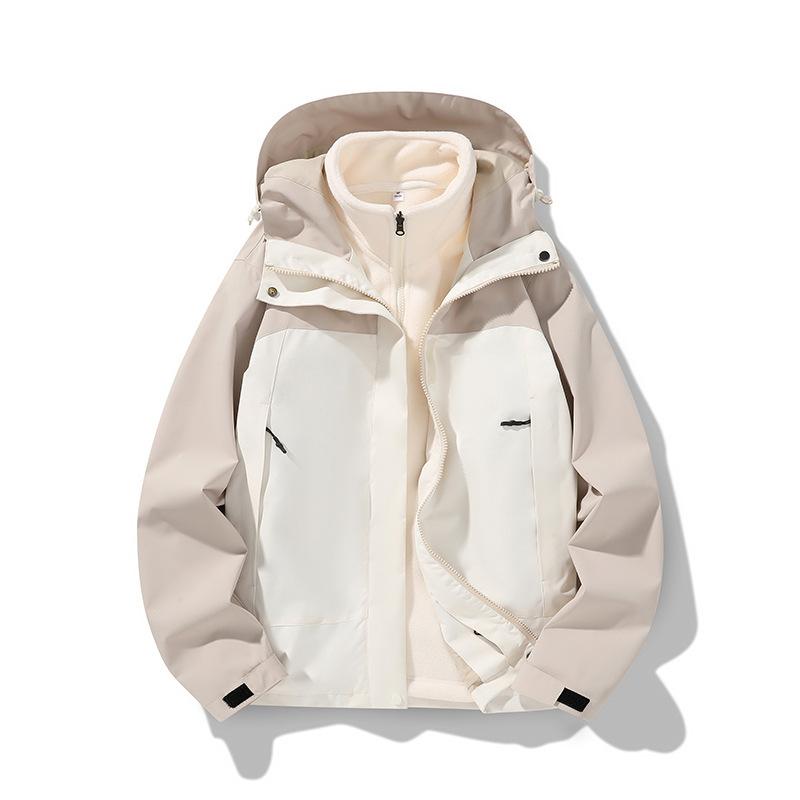 3-in-1 Jacket Hooded In Autumn and Winter, Removable, Thickened, Warm and Windproof Sports and Casual Couple Jacket