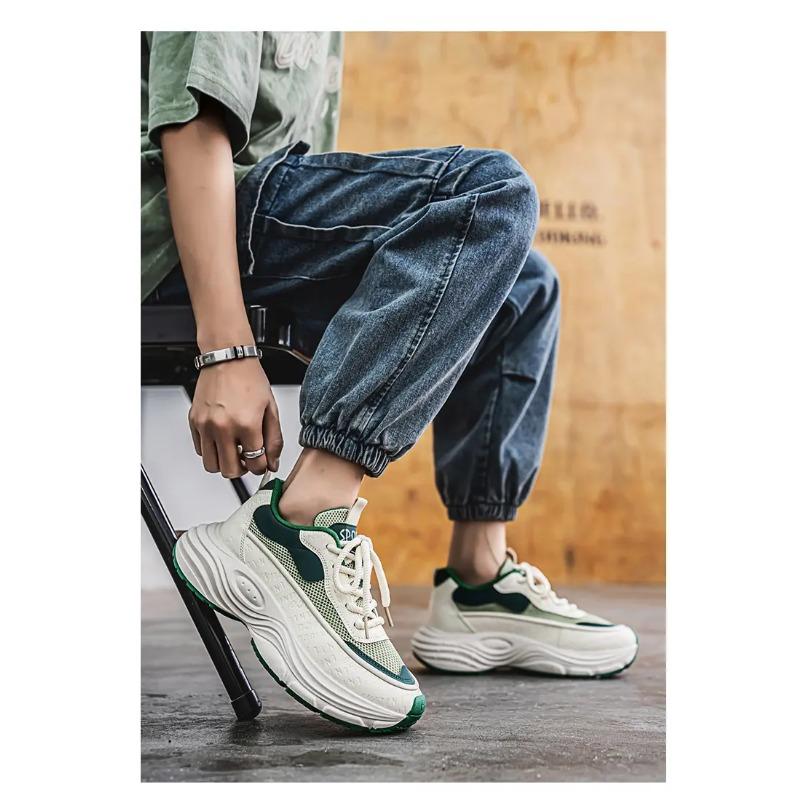 Chunky Sneakers Breathable Mesh Platform Dad Shoes Non-Slip Thick Sole Casual Trainers