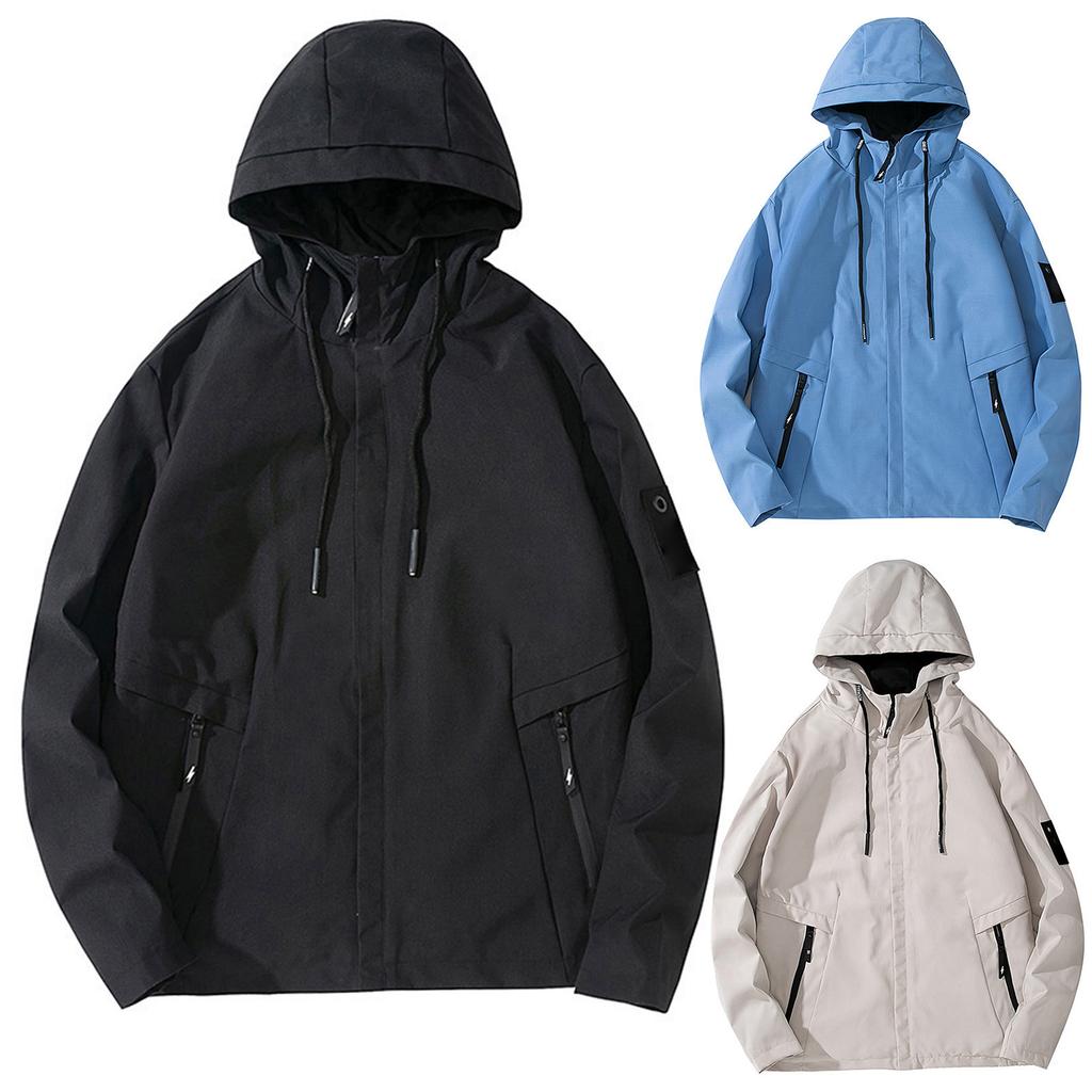 Men's Casual Workwear Trendy Hooded Outerwear Jacket Sports Casual Coat
