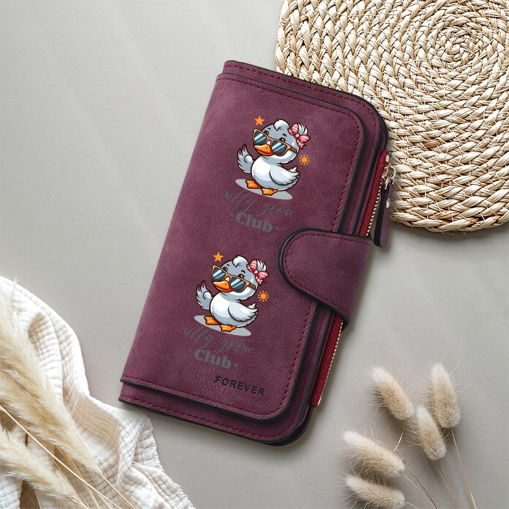 Cute Duck Print Women Long Wallet Fashion Multi Card Holder Casual Daily Purse