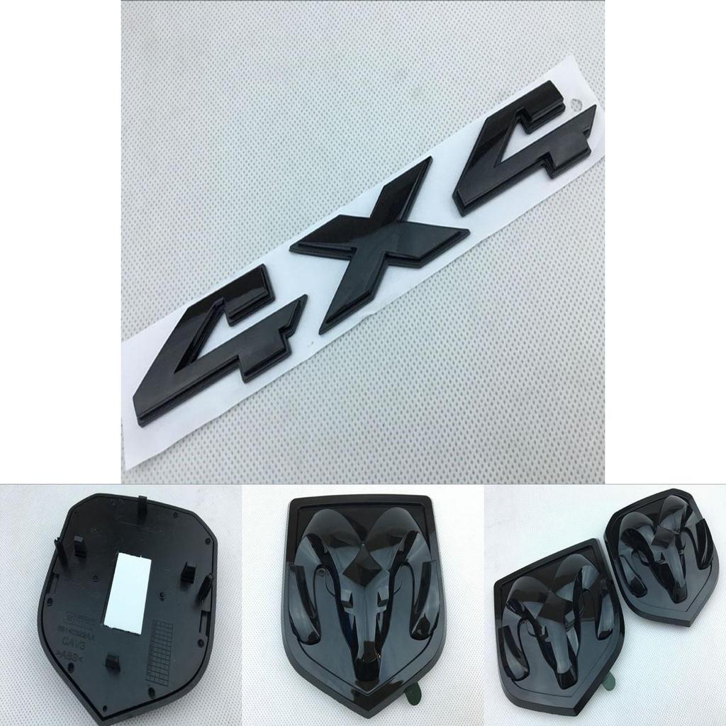 Black Dodge Ram 1500 Emblem Badge Set For A Sleek Vehicle Look**
