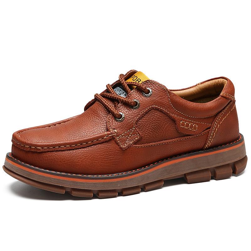 

2025 autumn men s shoes beef tendon sole tooling shoes first layer cowhide wear-resistant casual big head leather shoes foreign trade 38
