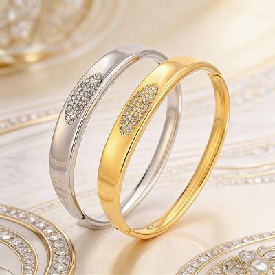 European and American Ing Light Luxury Women's Light Luxury Versatile Elegant Color Open Bracelet Bracelet