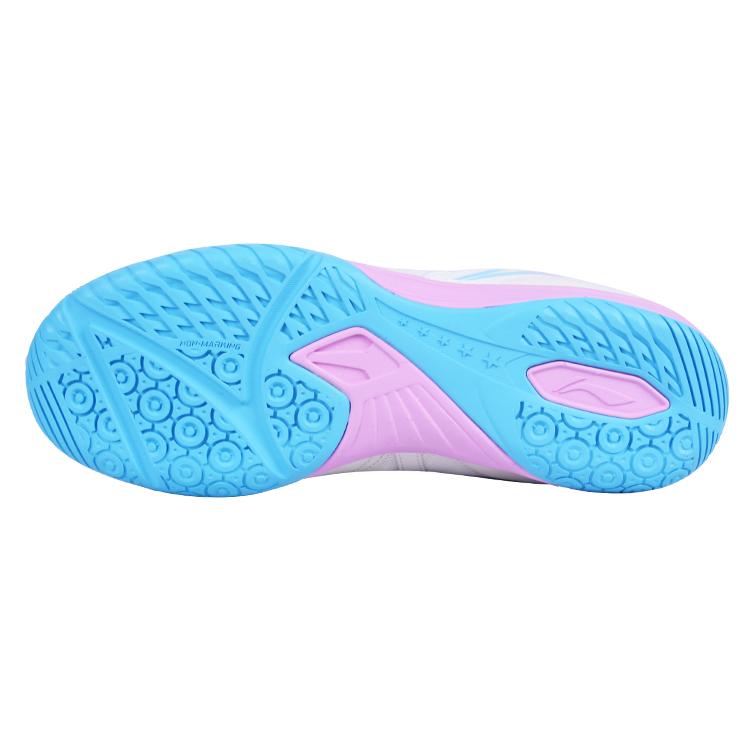 Li Ning Sports Cushioning Slip Resistant Abrasion Resistant Low top Table Tennis Shoes Unisex White Blue APTT007-1