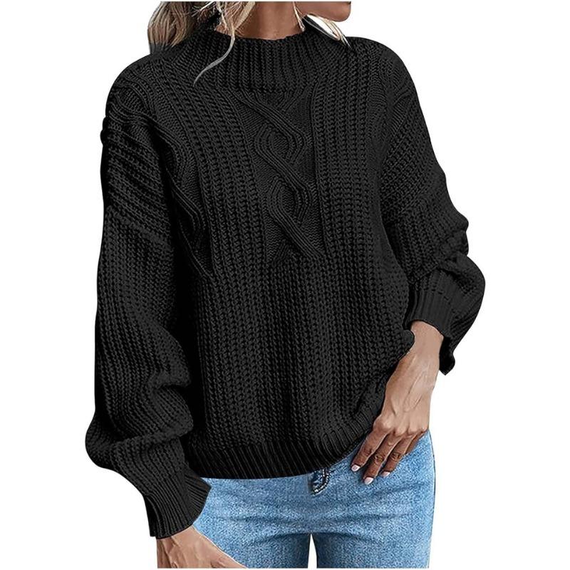 Women's Pullover Long Sleeve Fried Dough Twists Sweater