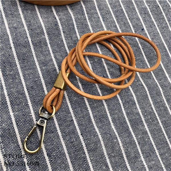 Genuine Leather Neck strap Keychains Pendant Neckline Lanyard Mobile phone Strap Charms Keyring Buckle rope Lanyard