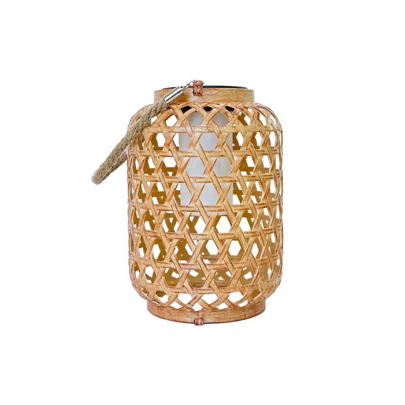 Solar Rattan Lantern with Hemp Rope Handle: Retro Style, 10 High-Brightness LED Beads