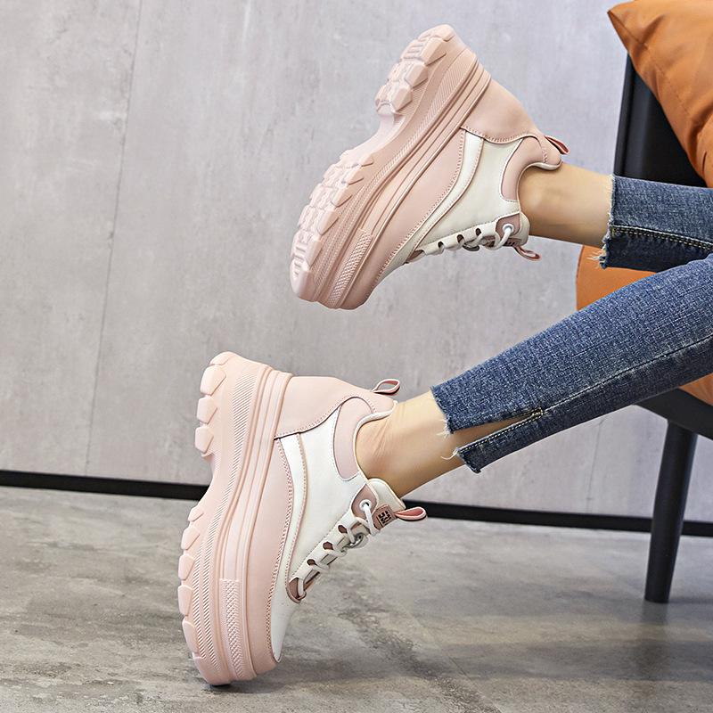 Inner Height Increase New Spring and Autumn Dad Shoes Platform Ins Sports and Leisure Shoes