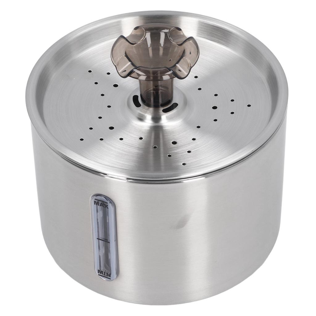 2.5L Cat Water Fountain 304 Stainless Steel Automatic Pet Water Drinking Dispenser with Water Level 