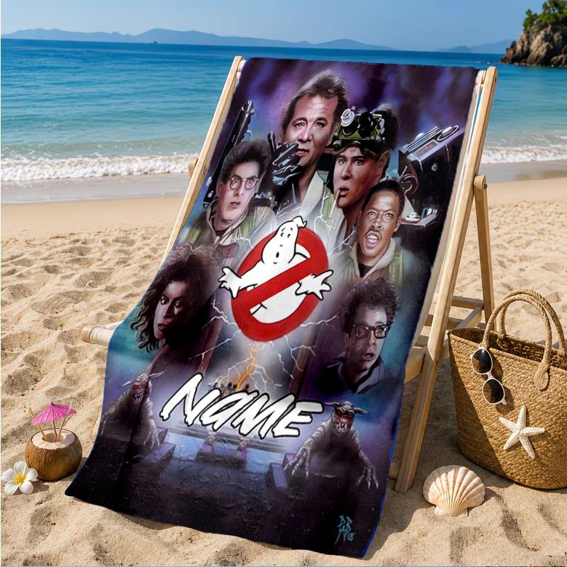 Custom Name Ghost Commando Team-Up Beach Towel Microfiber Beach Towel, Lightweight and Quick-Dry, for Summer Travel, Swimming Pool Gift