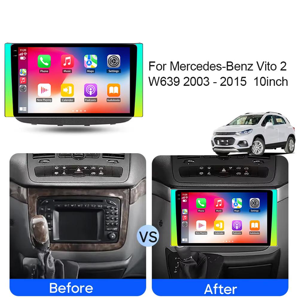 Navigation GPS Voiture Pour Mercedes Benz Vito 2 W639 Viano 2 W639 2003 - 2015 Android Autoradio Multimédia Lecteur Vidéo