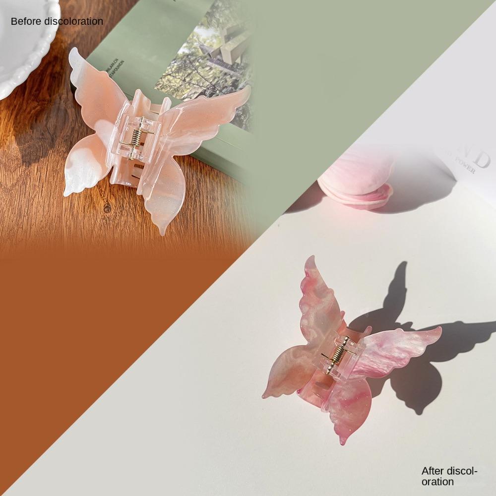 Gradient Color Butterfly Hair Clip Color Changing Large Shark Clip  Female