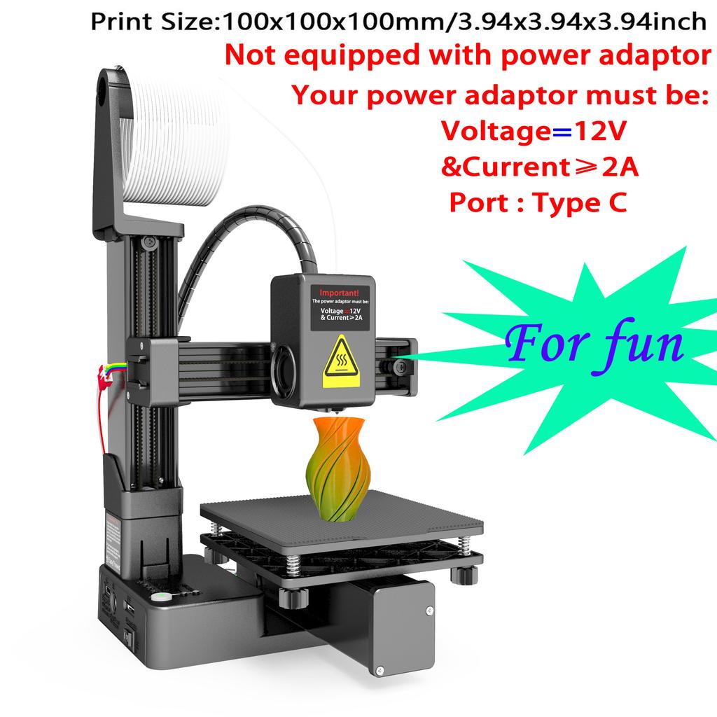 EasyThreed 3D Printer Entry Level Compatible with PLA TPU 1.75mm Filament Include Power Adaptor.