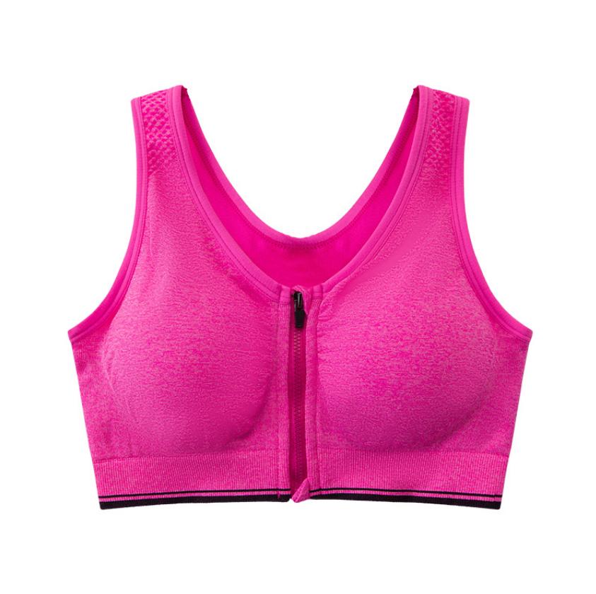 Sports Yoga Bra Front Zipper Top Fitness Push Up Gym Running Shockproof Shirt Workout Fast Dry Vest