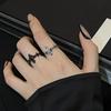 Niche Design Cold Wind High Sense Open Ring Cross Set Dark Personality Retro Index Finger Ring