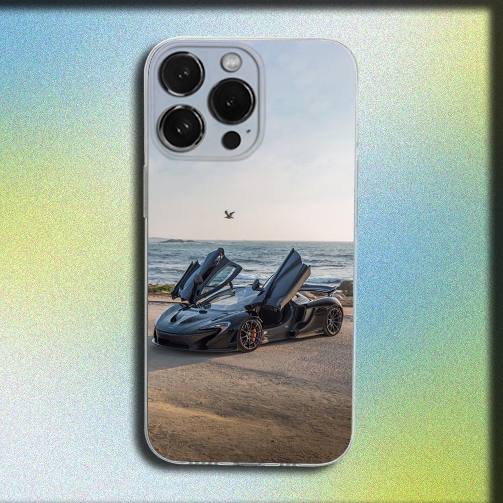 Чехол для телефона Sport Car M-McLarens для iPhone 16,15,14,13,12,11 Plus,Pro,Max,XR,XS,Plus,SE,Mini Прозрачный Мягкий Чехол iPhone16
