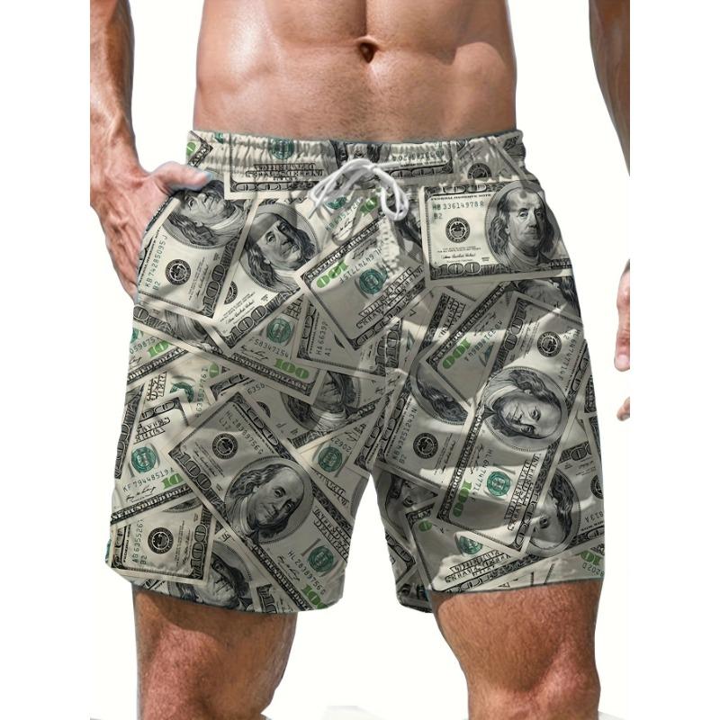 Summer Beach Style 3D Printed Loose Plus Size Quick Drying Shorts S