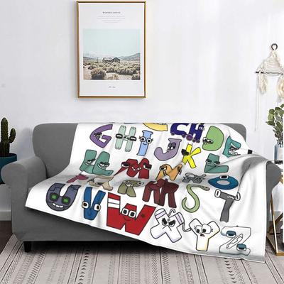Alphabet Lore Angielski Kreskówka Kocyki Zły List ABC Puszysty Zabawny Miękki Koc do Rzucania na Pościel Jesień/Zima Biuro